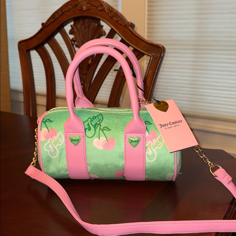 Juicy Couture Pink and Green Mini Bag